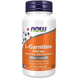 Now Foods L-carnitine, 500 mg, 60 gélules végétales