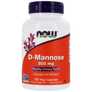 Now Foods D-Mannose, 500 mg, 120 Gélules végétales