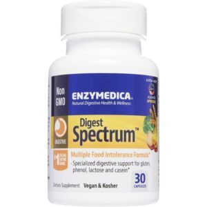 enzymedica Digest Spectrum,Formule complète pour les intolérances alimentaires, 30 capsules