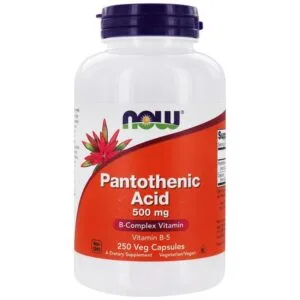 Now Foods Pantothenic Acid 500 mg, 250 Vegetarian Capsules