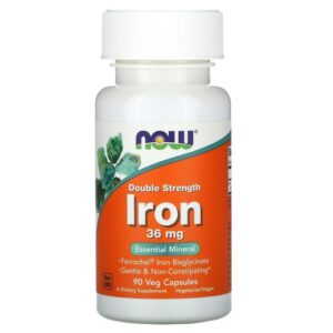 Now Foods Fer, Double efficacité, 36 mg, 90 capsules végétariennes