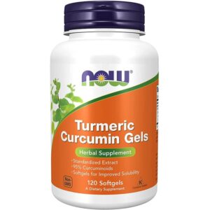 Now Foods Gels de curcumine de curcuma (extrait de racine de curcuma) 120 gélules