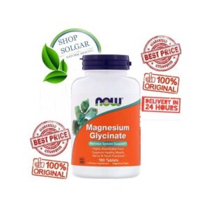 Now Foods Magnésium Glycinate, [Favorise la santé des muscles] 180 comprimés