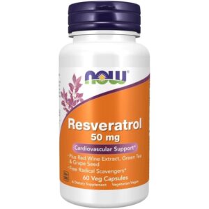 Now Foods Resvératrol 50 mg, 60 capsules végétales