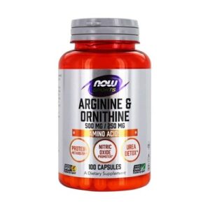 Now Foods Sports, Arginine et ornithine, 500 mg/250 mg, 100 capsules végétariennes