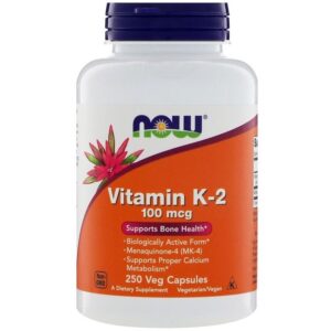 Now Foods Vitamine K-2, 100 MCG , 250 Gélules végétales