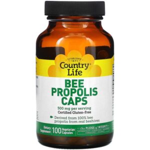 Country Life propolis d'abeille, 500 mg, [propolis d'abeille issue]100 capsules végétariennes