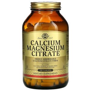 Solgar Citrat de calcium et de magnésium, 250 comprimés