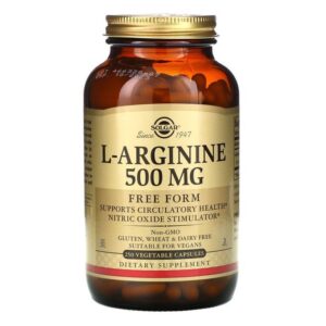 Solgar L-arginine, Forme libre, 500 mg, 250 capsules végétales
