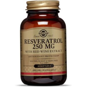 Solgar Resvératrol, 250 mg, 30 capsules molles