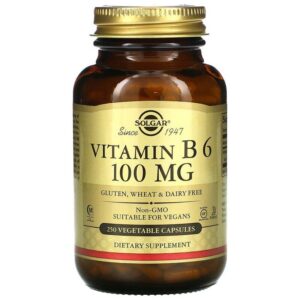 Solgar Vitamin B6, 100 mg, 250 Vegetable Capsules