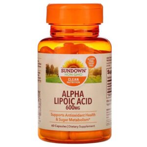 Sundown Naturals Acide alpha-lipoïque, 600 mg, 60 capsules