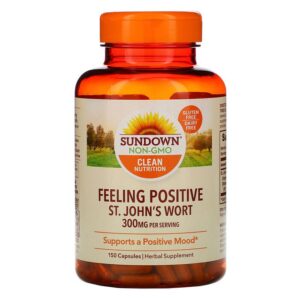 Sundown Naturals Pensée positive, Millepertuis, 300 mg, 150 capsules