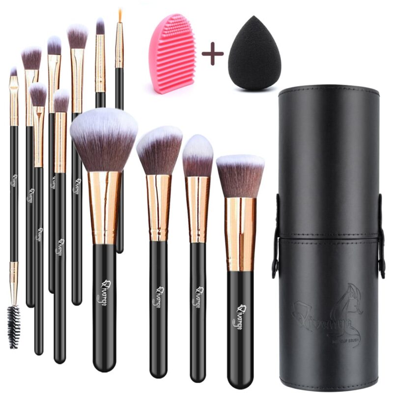 Qivange Makeup Brushes with Case 12PCS – Image 5