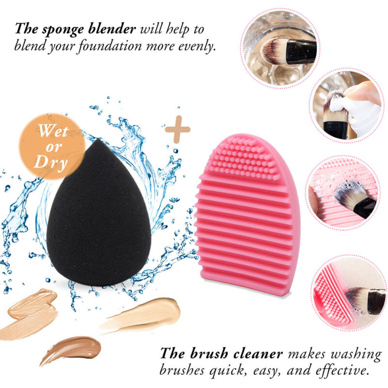 Qivange Makeup Brushes with Case 12PCS – Image 3