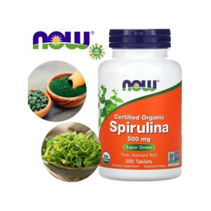 Now Foods Spiruline certifiée d'origine biologique 500 mg, 200 compr.