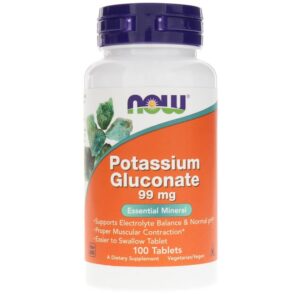 Now Foods Potassium Gluconate 99 mg 100 Tablets Essential Mineral