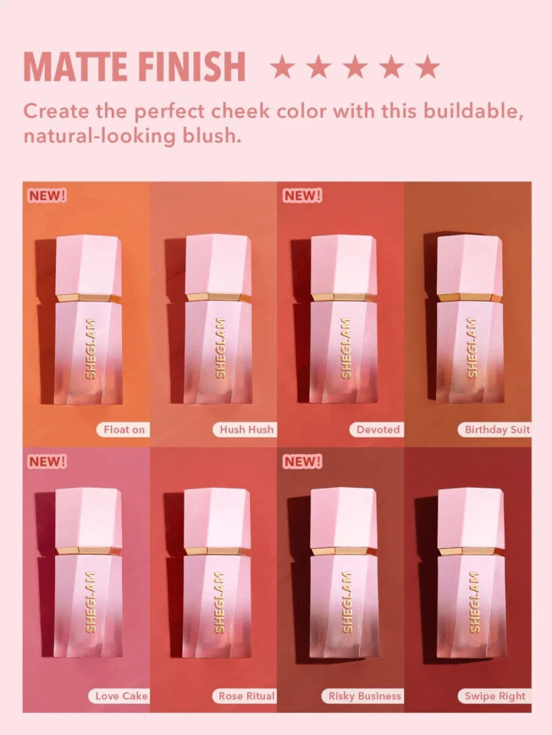 SHEGLAM COLOR BLOOM LIQUID BLUSH MATTE FINISH-LOVE CAKE – Image 3