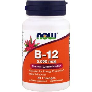 Now Foods B12, Haute Puissance 5000 mcg 60 Compr
