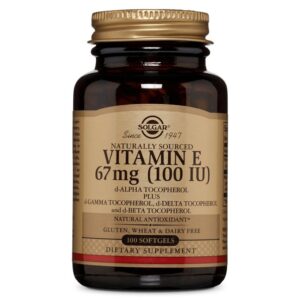 Solgar Naturally Sourced Vitamin E, 67 mg (100 IU), 100 Softgels
