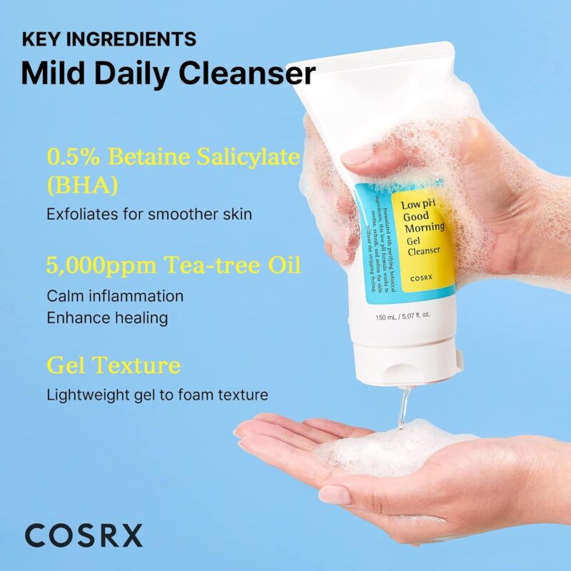 COSRX Low pH Good Morning Gel Cleanser - Gentle Daily Cleanser for Sensitive Skin 150ml – Image 4