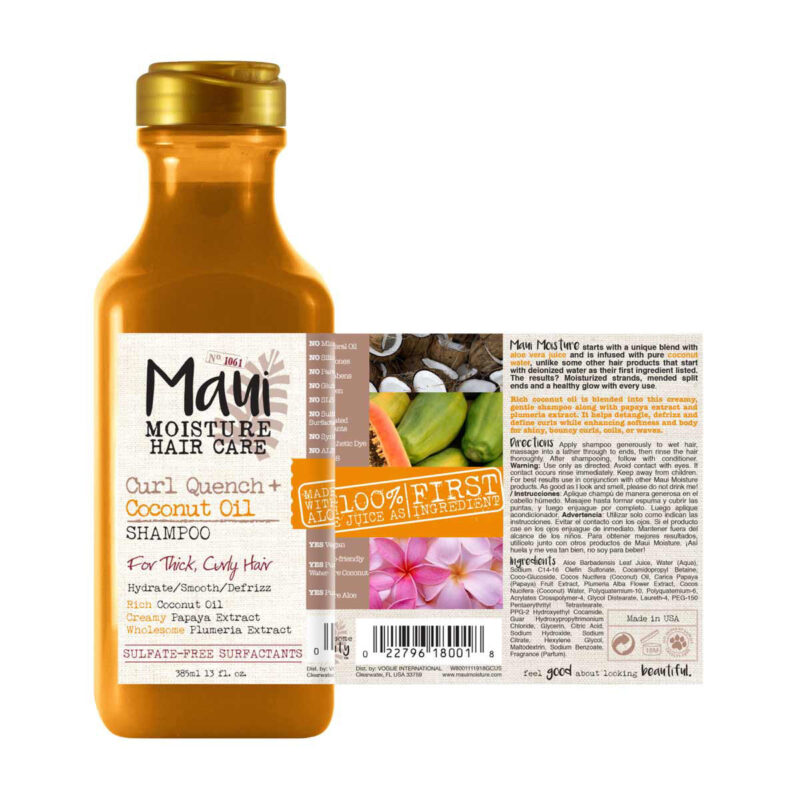 Maui Moisture Shampoo Coconut Oil For Thick Curly Hair – Image 2
