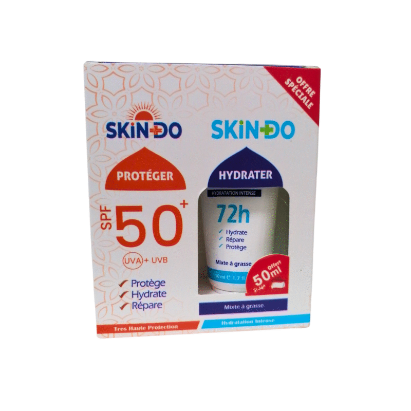SKINDO Duo Pack - Écran Solaire Invisible + Crème Hydratante