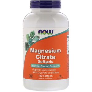Now Foods Citrat de magnésium, 180 gélules