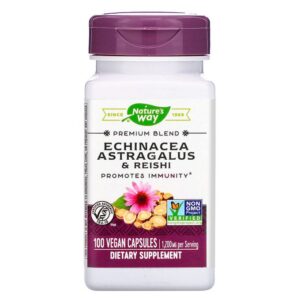 Nature'S Way Echinacea Astragalus & Reishi, 1200 mg, 100 Caps.