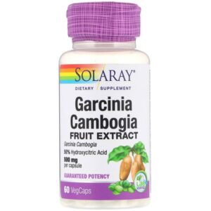Solaray Extrait de fruit du Garcinia Cambogia, 500 mg, 60 capsules végétariennes