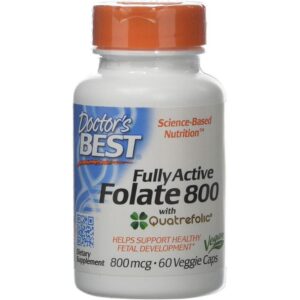 Doctor's BEST Folate entièrement actif 800, 800 µg, 60 capsules végétariennes