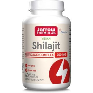 Jarrow Formulas Shilajit Complexe d'acide fulvique, 250 mg, 60 gélules végétales.
