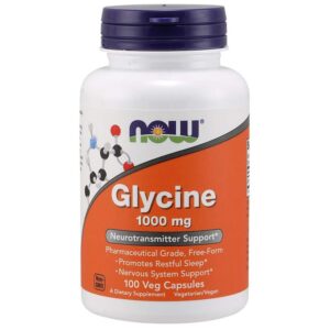 Now Foods Glycine 1000 mg 100 Gélules Végétales Soutien aux neurotransmetteurs.