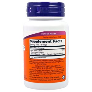 Now Foods Lutéine, 10 mg, 120 gélules