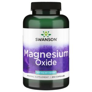 Swanson Magnesium Oxide 400 mg Santé musculaire et osseuse 250 Capsules