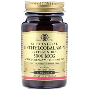 Solgar Methylcobalamin (Vitamine B12), 5000 mcg, 30 pépites