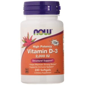 Now Foods Vitamine D-3 Haute puissance - 2000 UI - 240Gélules.