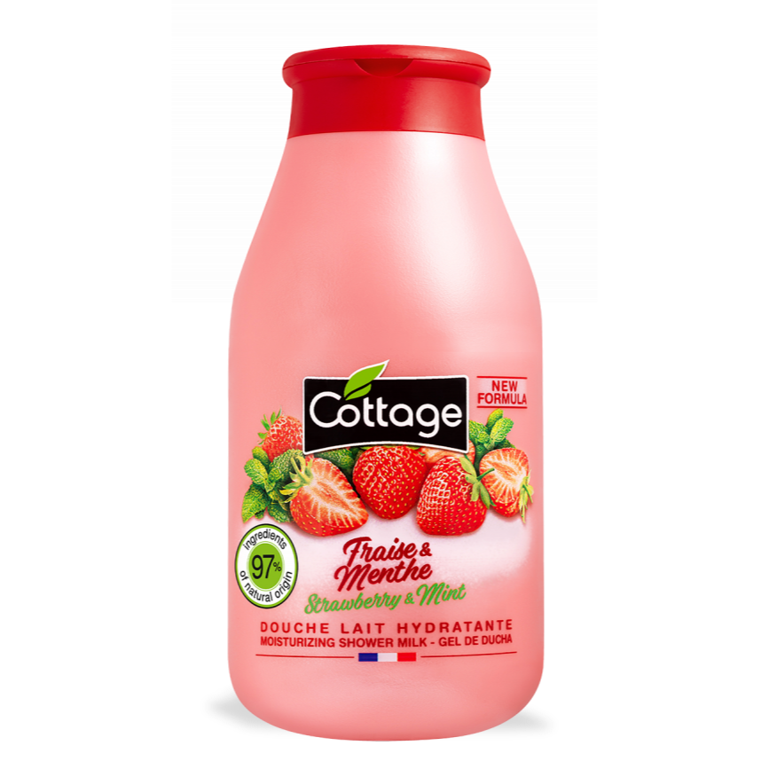 Cottage Douche & Bain Lait Hydratant Fraise & Menthe 250ml