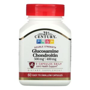 21st Century Glucosamine/Chondroïtine, Double efficacité, 60 capsules faciles à avaler