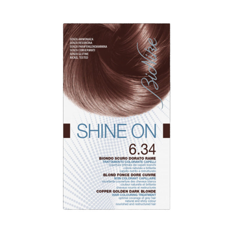 Bionike Shine On 6.34 Blonde Fonce Dore Cuivre Soin Colorant Capillaire