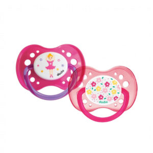 Dodie 2 Anatomical Pacifiers Day and Night Flowers/Dancer +18m A47