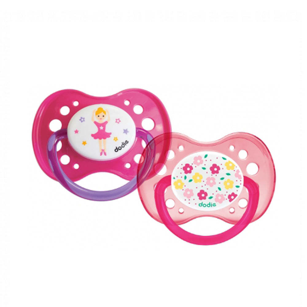 Dodie 2 Anatomical Pacifiers Day and Night Flowers/Dancer +18m A47