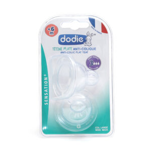 Dodie 2 Tétines Plates Sensation+ Col Large Débit 3 +6m