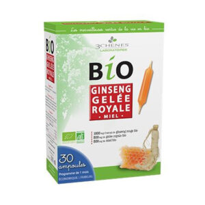 Les 3 Chênes Bio Ginseng Gelée Royale Miel 30 Ampoules*10ml