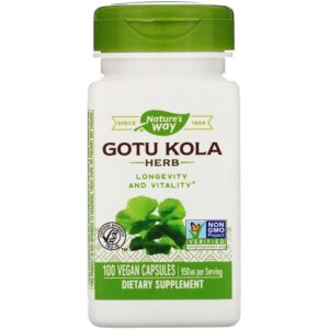 Nature'S Way Gotu Kola Herb Longevity & Vitality Health Support - 950mg, 100 capsules végétaliennes