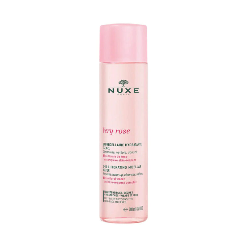 Nuxe Very Rose Eau Micellaire Hydratante PS et sèches à très sèches a  3-en-1 200ml