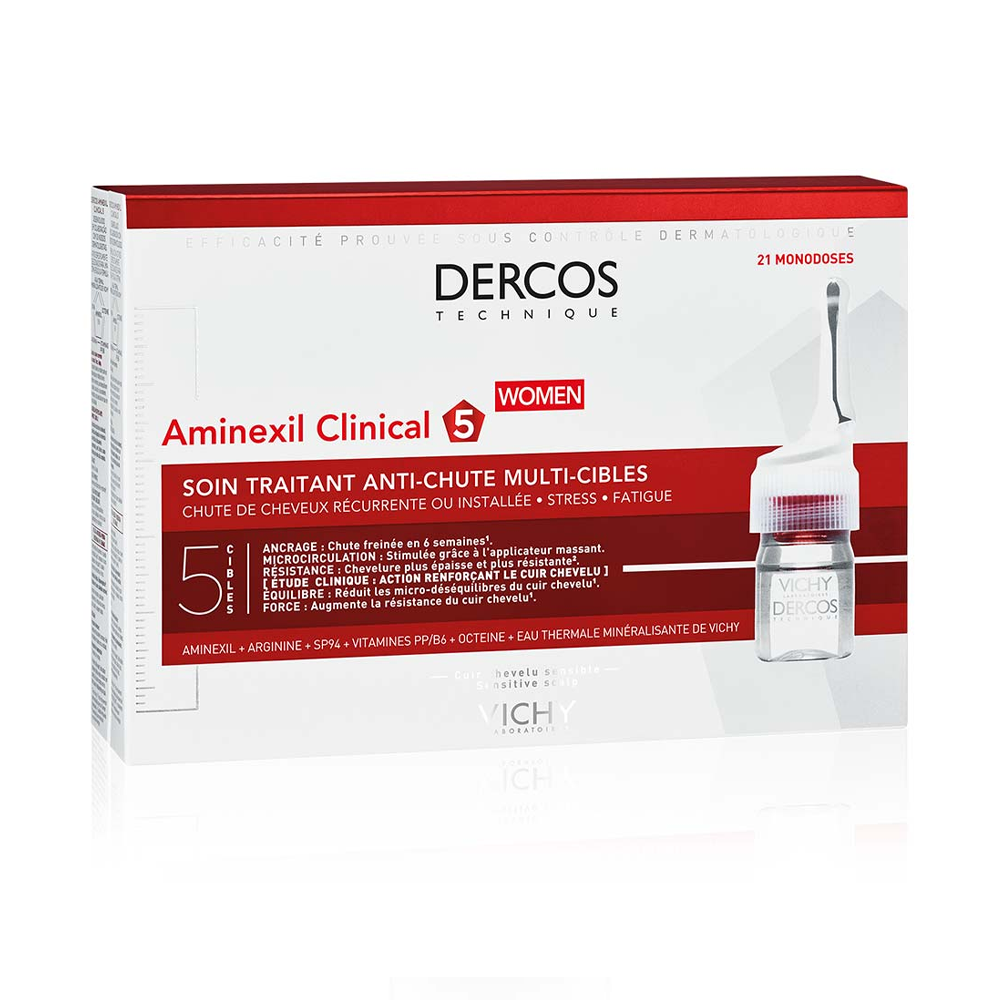 Vichy Dercos Technique Aminexil Clinical 5 Femme 21 Ampoules