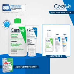 CERAVE Pack Moisturizing Cleansing Cream 473 ml + Moisturizing Facial Cream 52 ml + 3 Free Miniatures