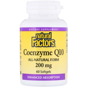 Natural Factors Coenzyme Q10, 200 mg, 60 capsules à enveloppe molle