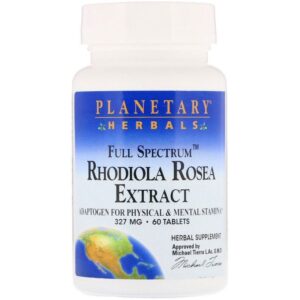 Planetary Herbals Full Spectrum, Extrait de rhodiole, 327 mg, 60 comprimés